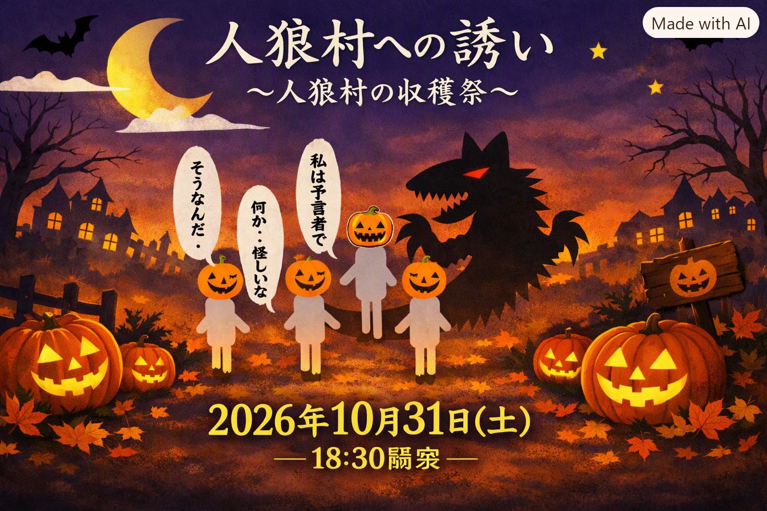 人狼村への誘い～人狼村の収穫祭～ 10月31日(土)開催